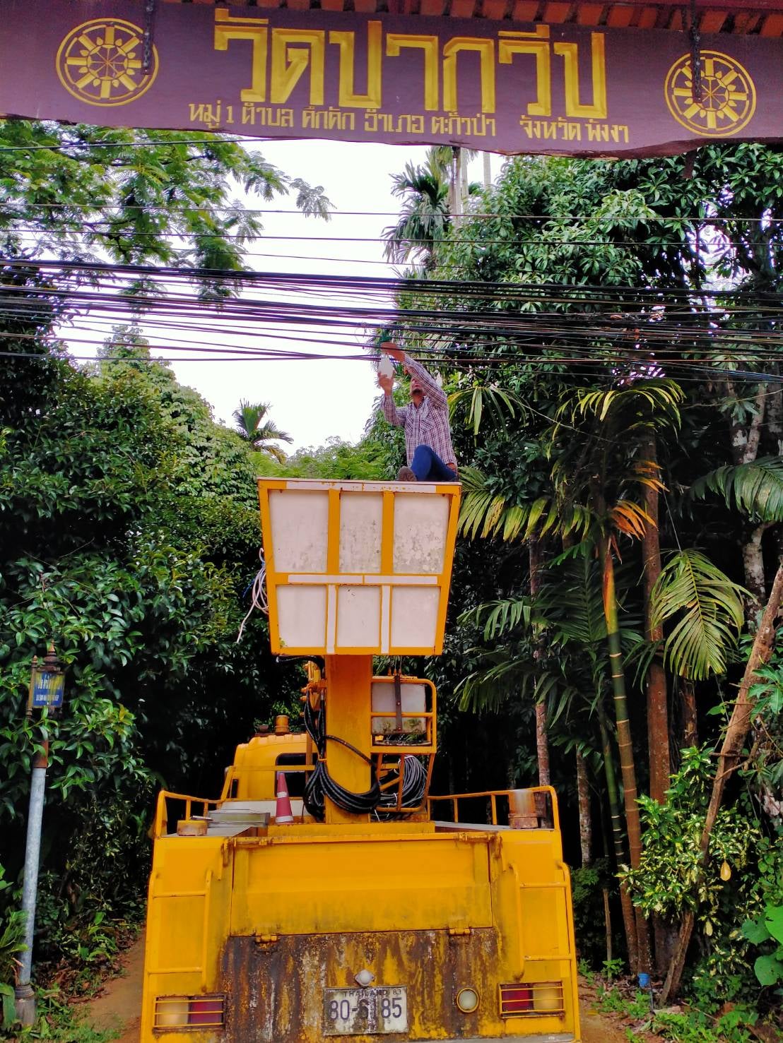 เทศบาลตำบลคึกคัก (กองช่าง งานไฟฟ้า) ดำเนินการซ่อมไฟทุ่งขมิ้น หมู่ที่ 4และวัดปากวีป หมู่ที่ 1ตำบลคึกคัก อำเภอตะกั่วป่า จังหวัดพังงา